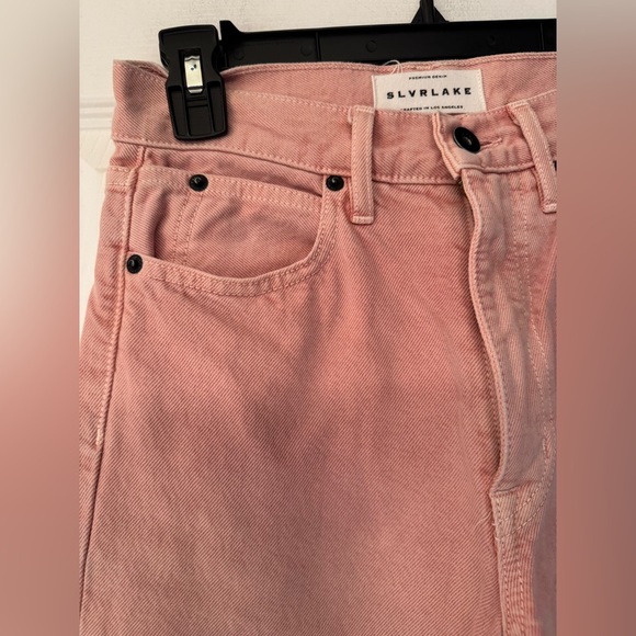 SLVRLAKE Grace Ankle Cropped Dusty Pink Women’s  Flare Wide Leg Jeans Size 24 - Picture 11 of 14